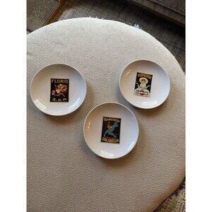 Vintage Cocktail by Pottery Barn SALAD PLATE 8"   SET / 3
